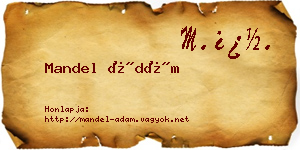 Mandel Ádám névjegykártya